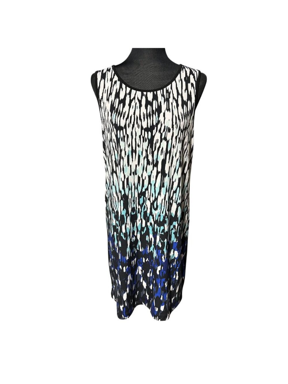 Banana Republic Sleeveless Slip Dress L Petite Gradient Black White Blue